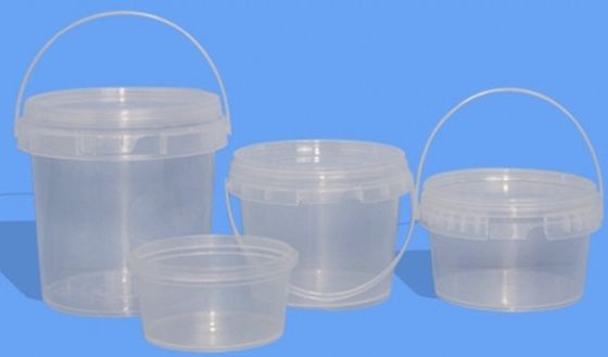 5l クリアなプラスチックバケツ 蓋付き 熱伝送装飾