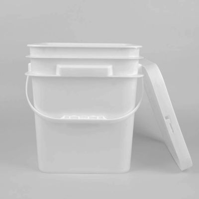 防水食品 安全な保管 1~25L 蓋をスナップした白い食品バケツ