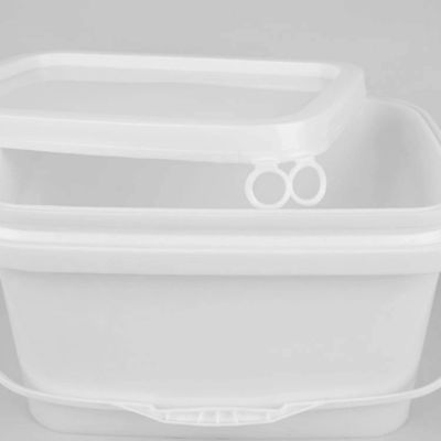 切り取れるトレイ付き,四角形のツール収納バケツ 1-25L